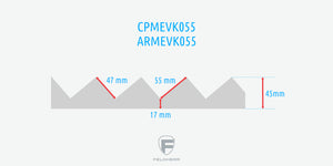 500 x 500 x 55 mm customizable zig-zag pattern Feldherr foam tray for model railways H0 Gauge / 00 Gauge