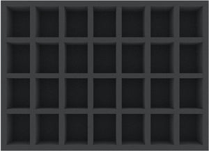 DD050A001 360 mm x 260 mm x 50 mm foam insert for Euroboxes 40 x 30 cm - 28 miniatures
