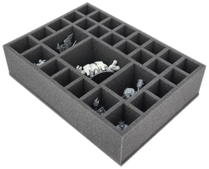 DD090A001 360 mm x 260 mm x 90 mm foam insert for Euroboxes 40 x 30 cm - 30 miniatures