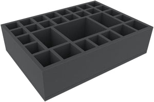 DD090A001 360 mm x 260 mm x 90 mm foam insert for Euroboxes 40 x 30 cm - 30 miniatures