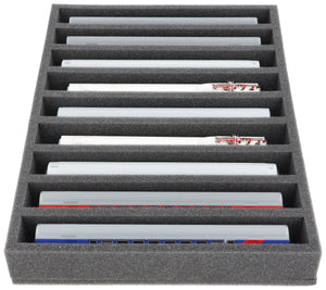 IU050A001 Feldherr foam insert for model railway - TT scale - 9 compartments - for upright storage
