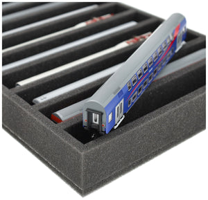 IU050A001 Feldherr foam insert for model railway - TT scale - 9 compartments - for upright storage
