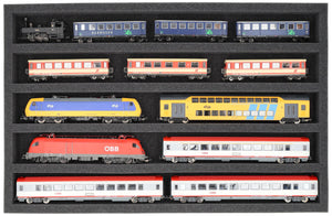 JV050A003 Feldherr foam insert for model railway - H0 scale - 5 compartments - for horizontal storage