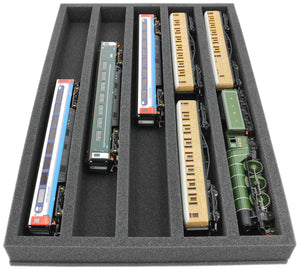 JV050A004 Feldherr foam insert for model railway - 00 scale - 5 compartments - for horizontal storage