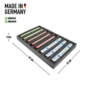 JV050A005 Feldherr foam insert for model railway - H0 scale - 8 compartments - for horizontal storage