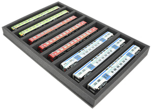 JV050A005 Feldherr foam insert for model railway - H0 scale - 8 compartments - for horizontal storage
