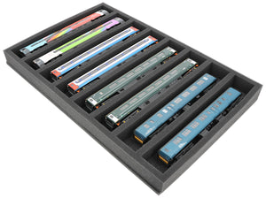 JV050A006 Feldherr foam insert for model railway - 00 scale - 8 compartments - for horizontal storage